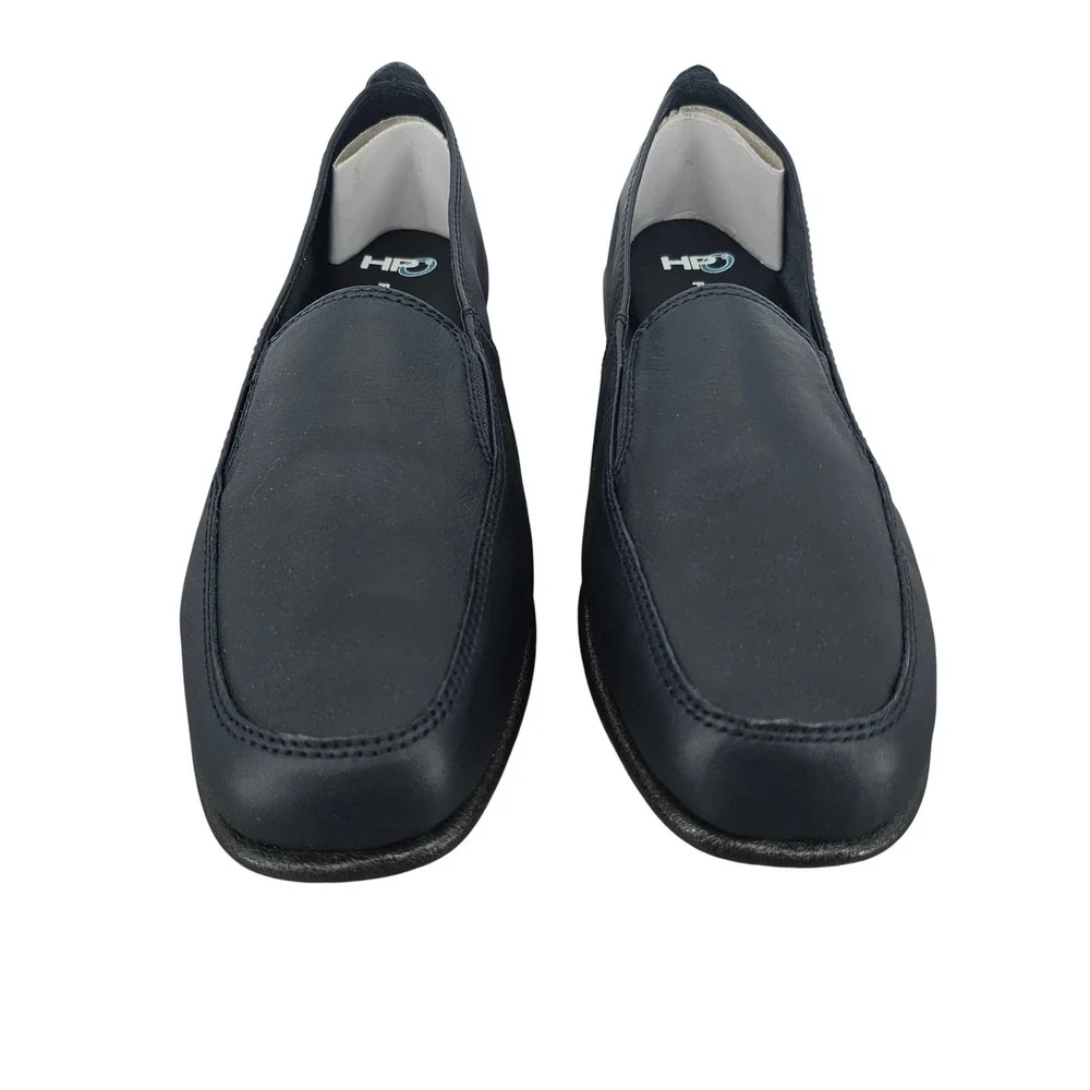 Hush Puppies Heaven Navy Leather Loafers Womens 9.5 EW H55537 Slip‎ On Shoes